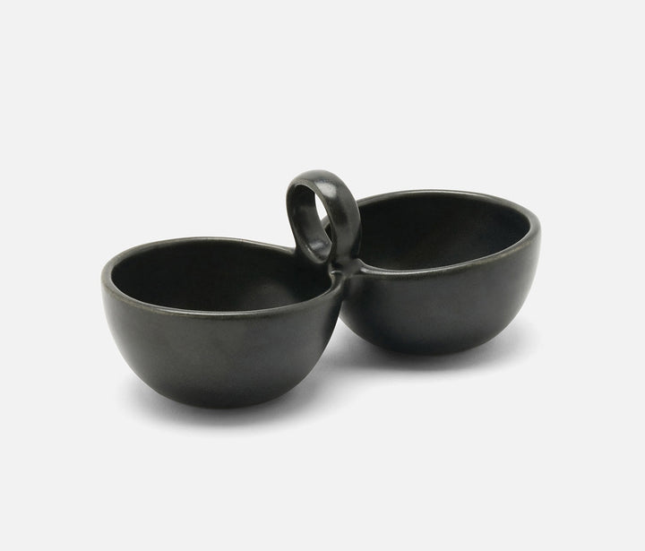 2-PART SNACK BOWL BLACK GLAZE #78654