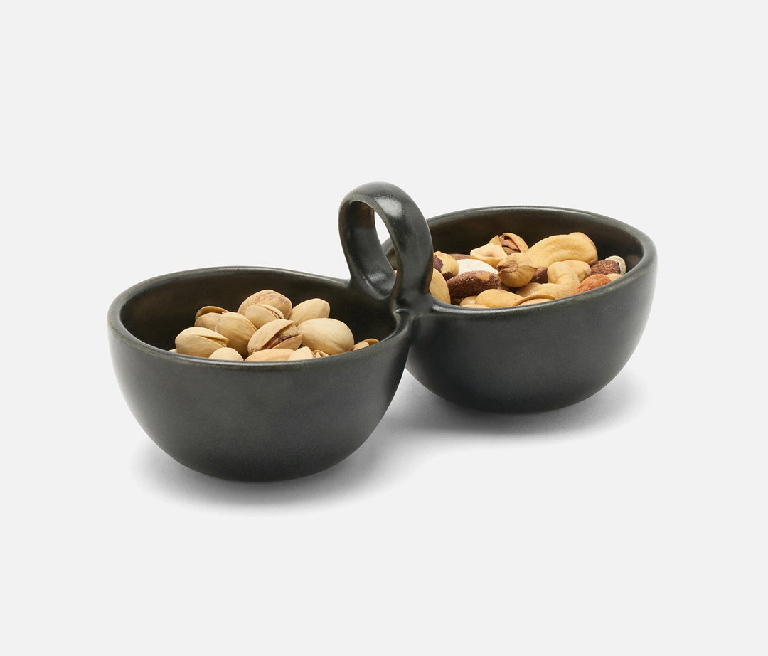 2-PART SNACK BOWL BLACK GLAZE #78654