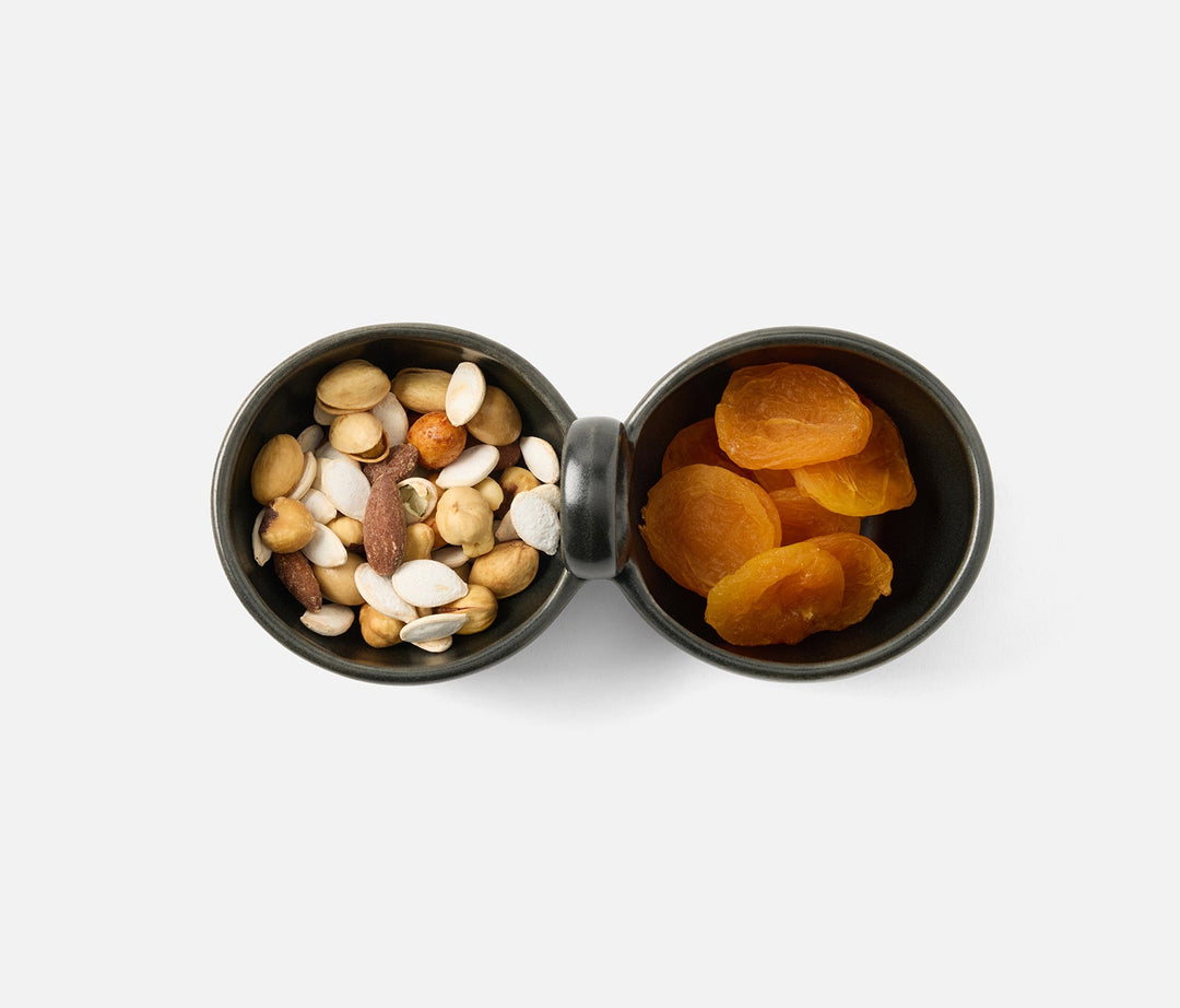 2-PART SNACK BOWL BLACK GLAZE #78654