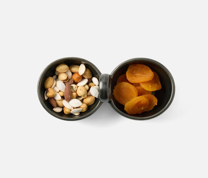 2-PART SNACK BOWL BLACK GLAZE #78654