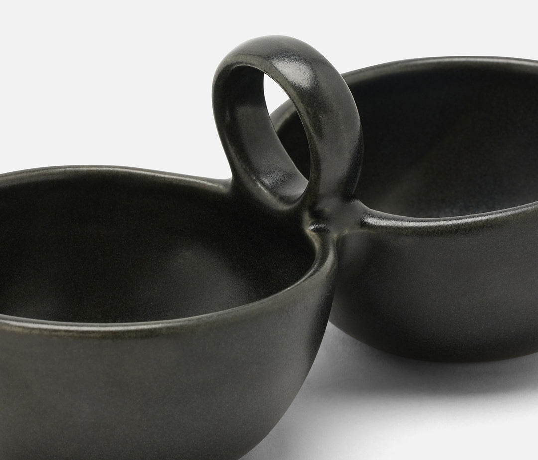 2-PART SNACK BOWL BLACK GLAZE #78654