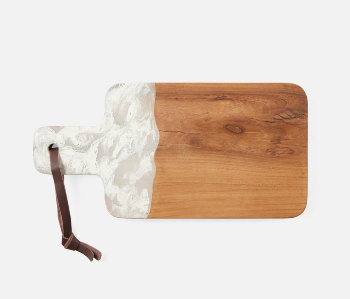 SERVING BOARD WHITE/NATURAL TEAK