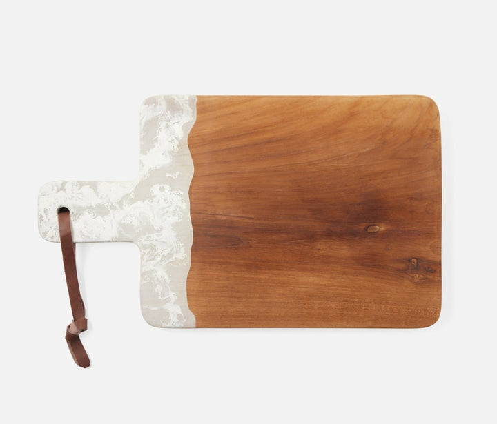 SERVING BOARD WHITE/NATURAL TEAK