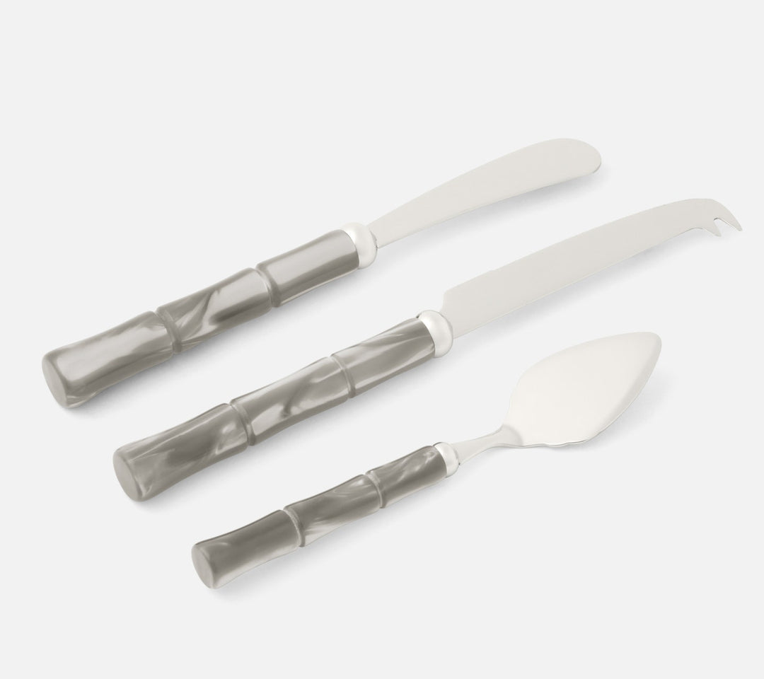 SET/3 CHEESE KNIFES CLEAR GRAY BAMBOO #78664