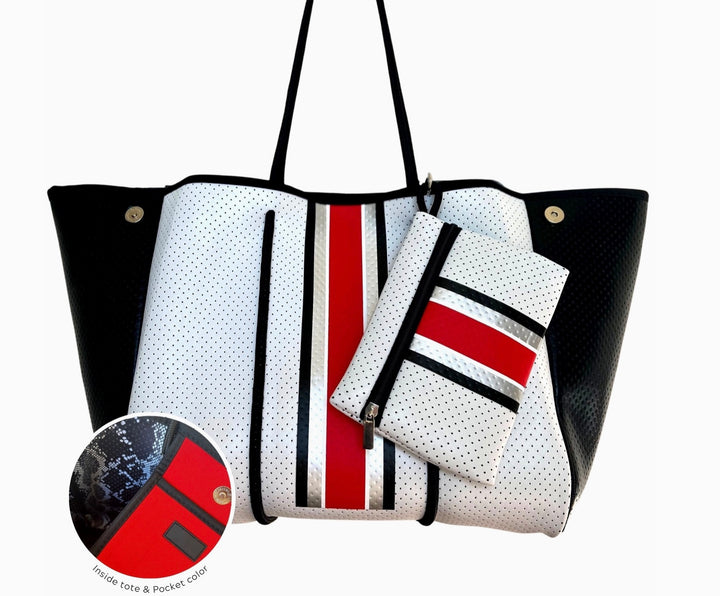 TOTE BAG NEOPRENE RED/WHITE/BLACK #78681