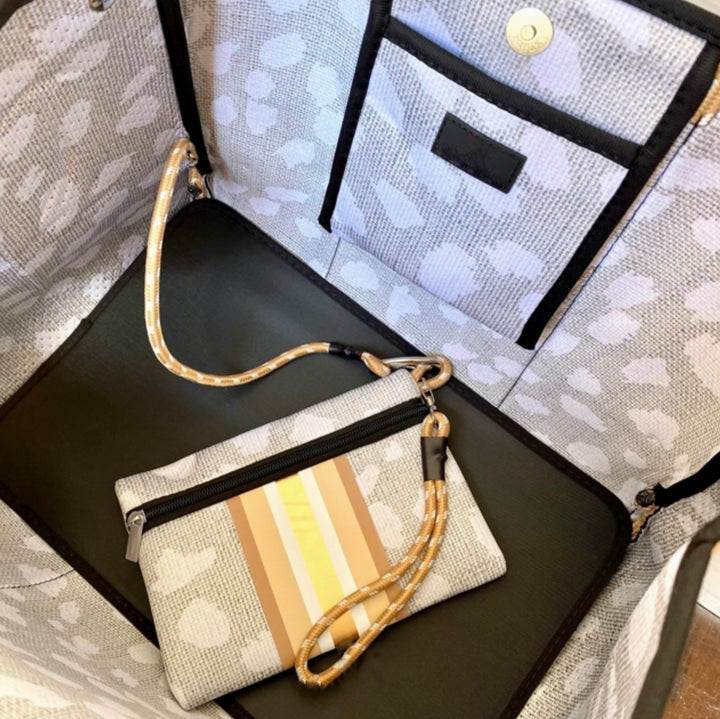 TOTE BAG NEOPRENE ANIMAL PRINT LINEN #78688