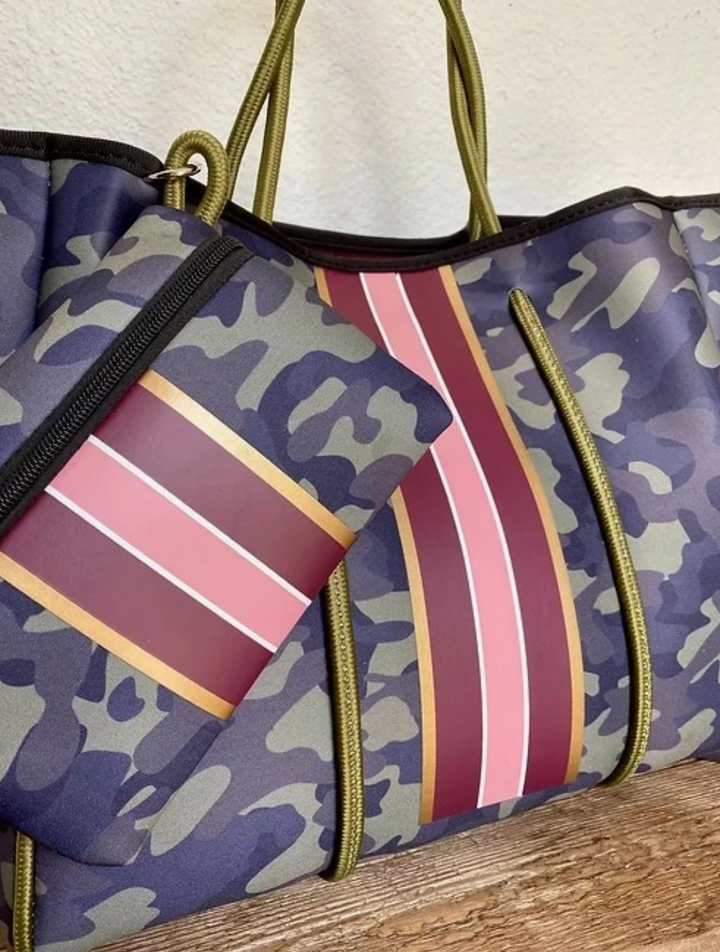 TOTE BAG KHAKI/BLUSH #78701