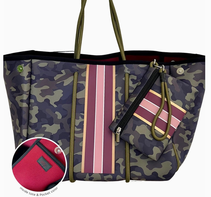 TOTE BAG KHAKI/BLUSH #78701