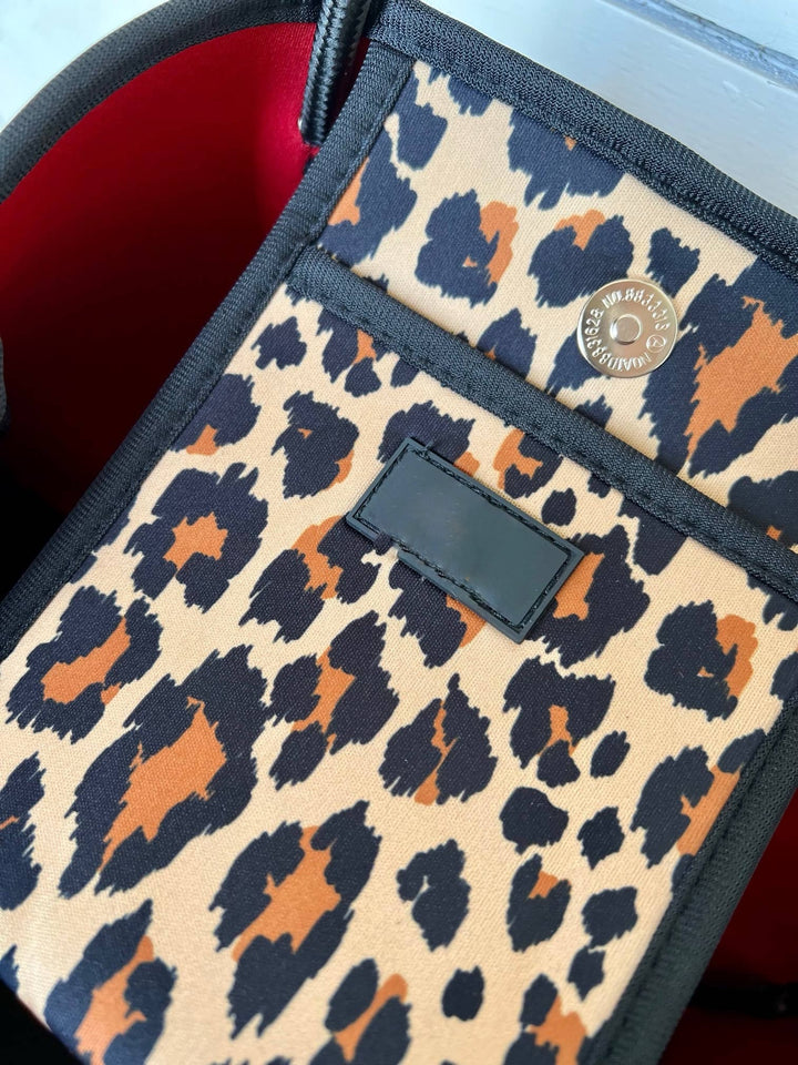 TOTE BAG LEOPARD RUBY RED/WHITE