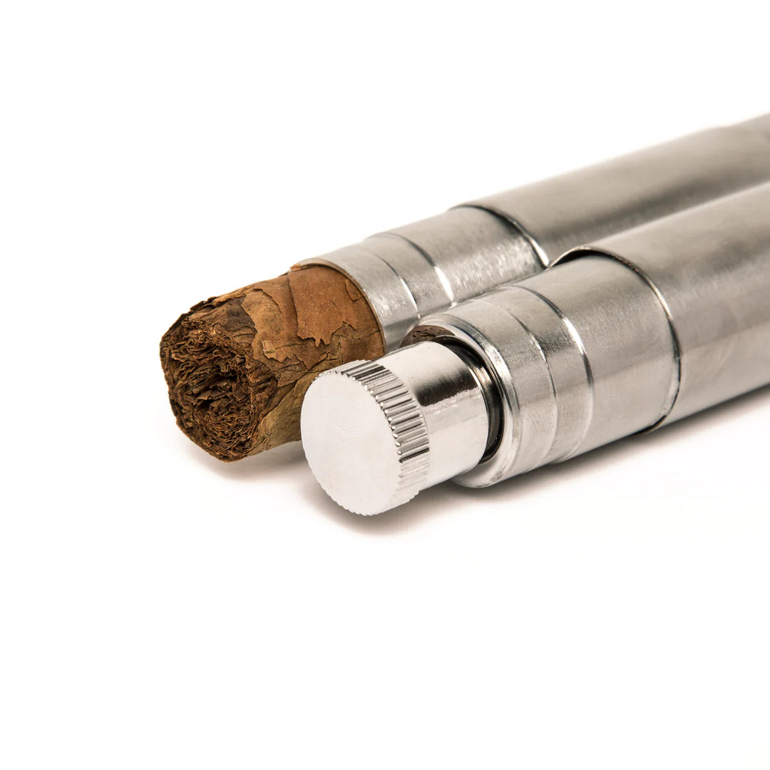 FLASK/CIGAR HOLDER S/S