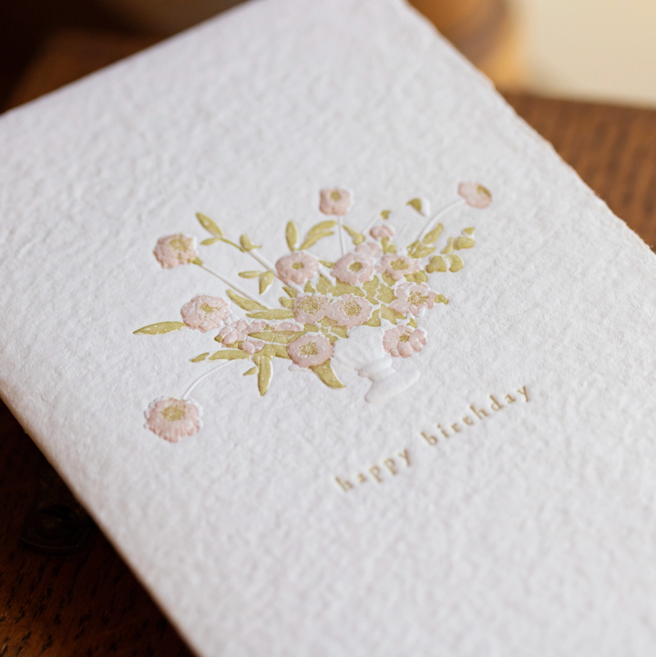 GREETING CARD "BOUQUET SCULPTURE LETTERPRESS" #78913