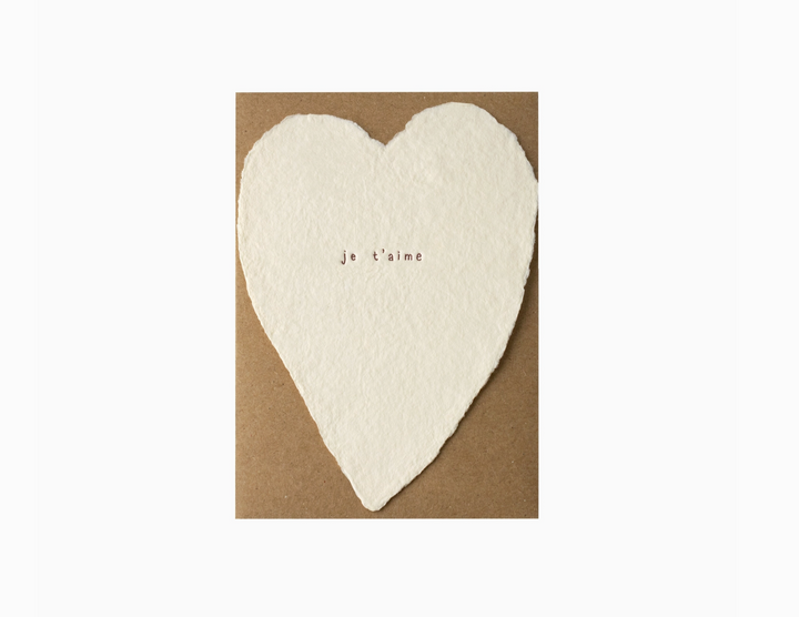 GREETING CARD "JE T'AIME GREETED HEART" #78918