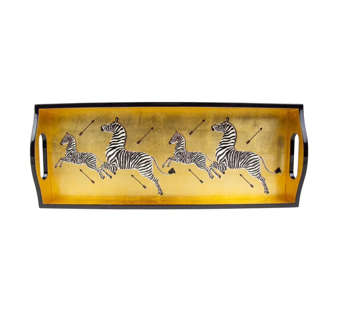 TRAY ZEBRAS GOLD SQUARE #78948
