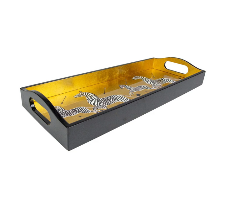 TRAY ZEBRAS GOLD SQUARE #78948