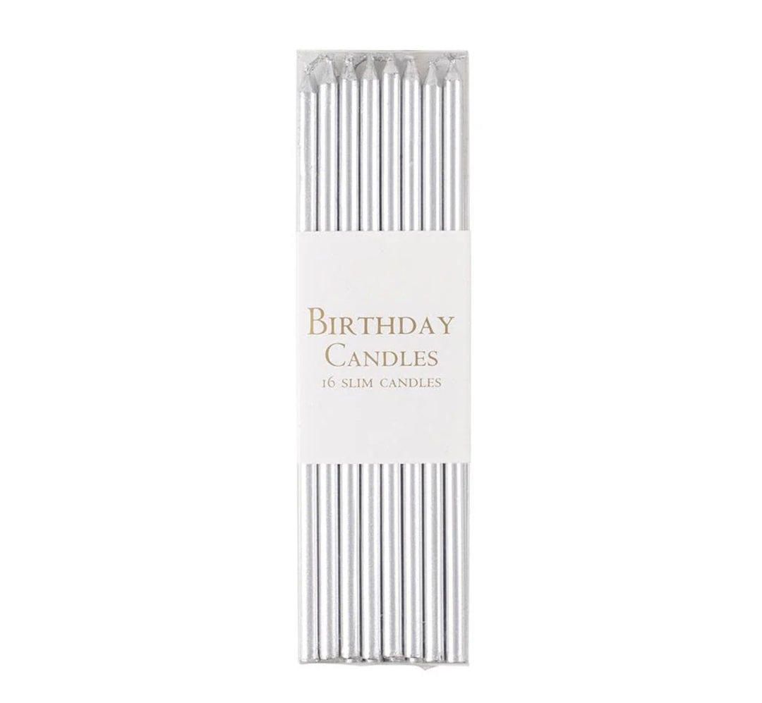 CANDLES BIRTHDAY SLIM SILVER  #78950