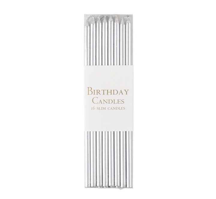 CANDLES BIRTHDAY SLIM SILVER  #78950