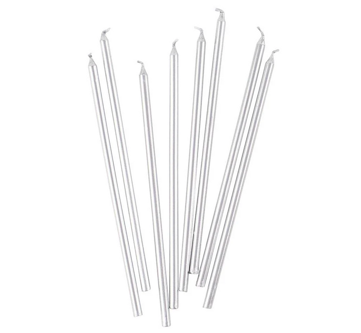 CANDLES BIRTHDAY SLIM SILVER  #78950