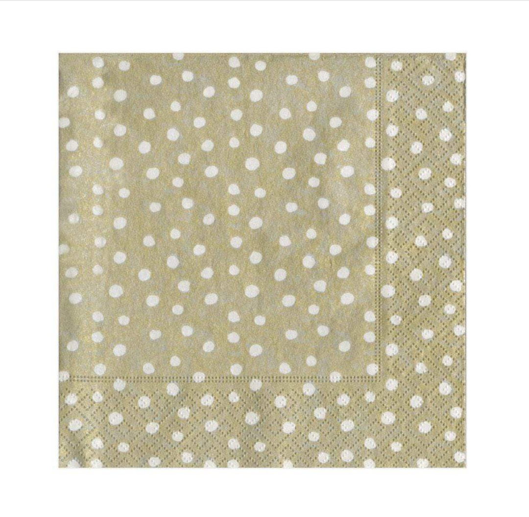 NAPKIN LUNCHEON PLATINUM DOTS SMALL
