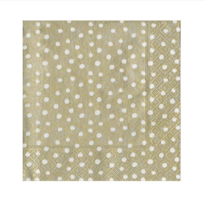 NAPKIN LUNCHEON PLATINUM DOTS SMALL