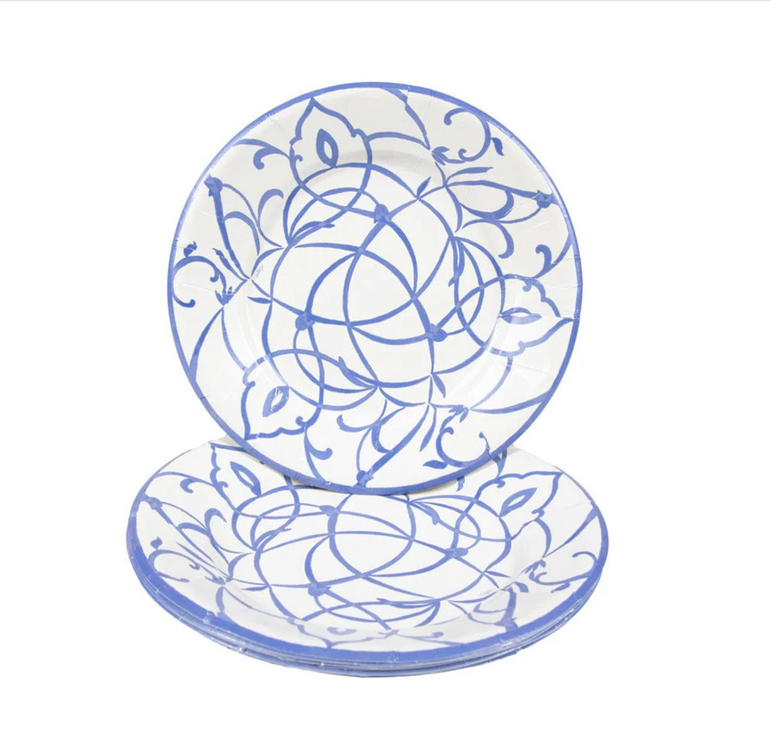 PLATE SALAD PAPER BLUE ROUND #78959
