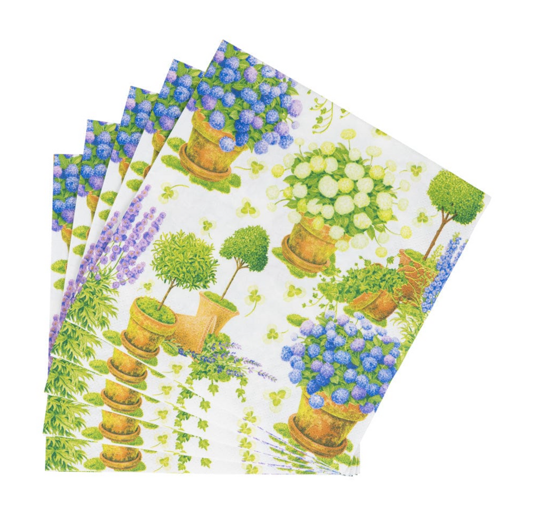 NAPKIN LUNCHEON POTTED HYDRANGEAS #78969