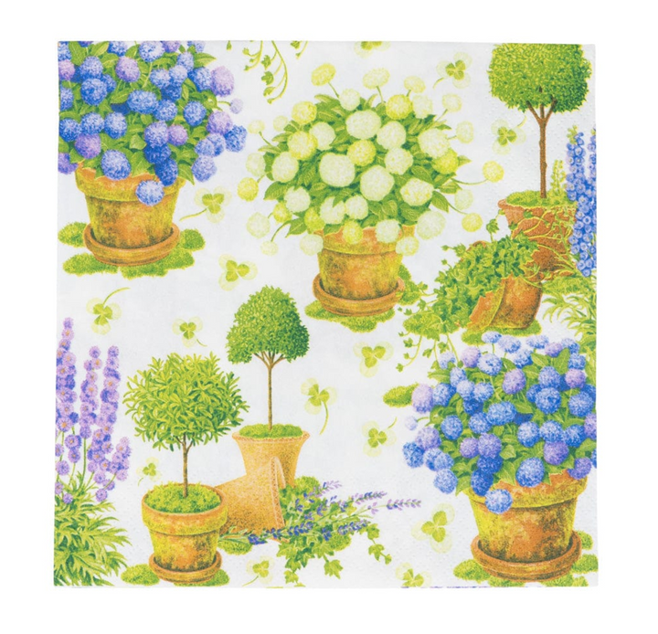 NAPKIN LUNCHEON POTTED HYDRANGEAS #78969