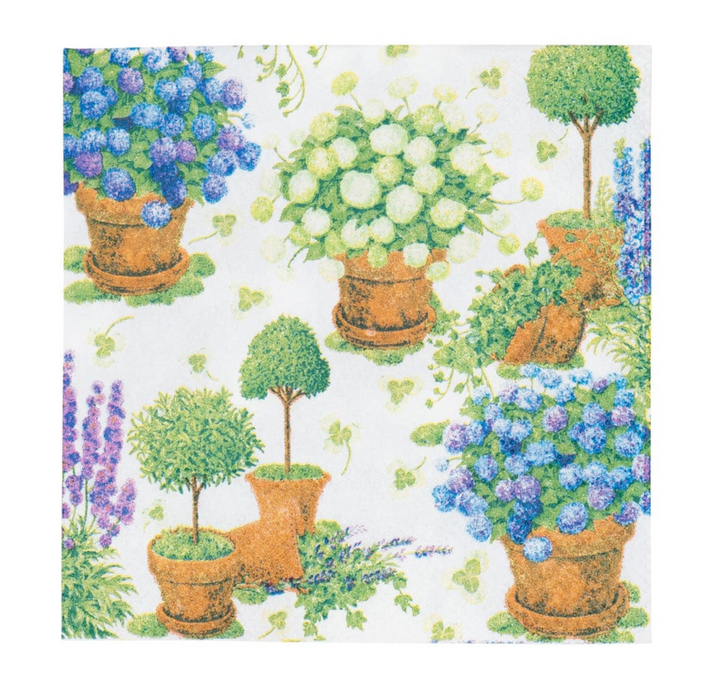 NAPKIN COCKTAIL POTTED HYDRANGEAS