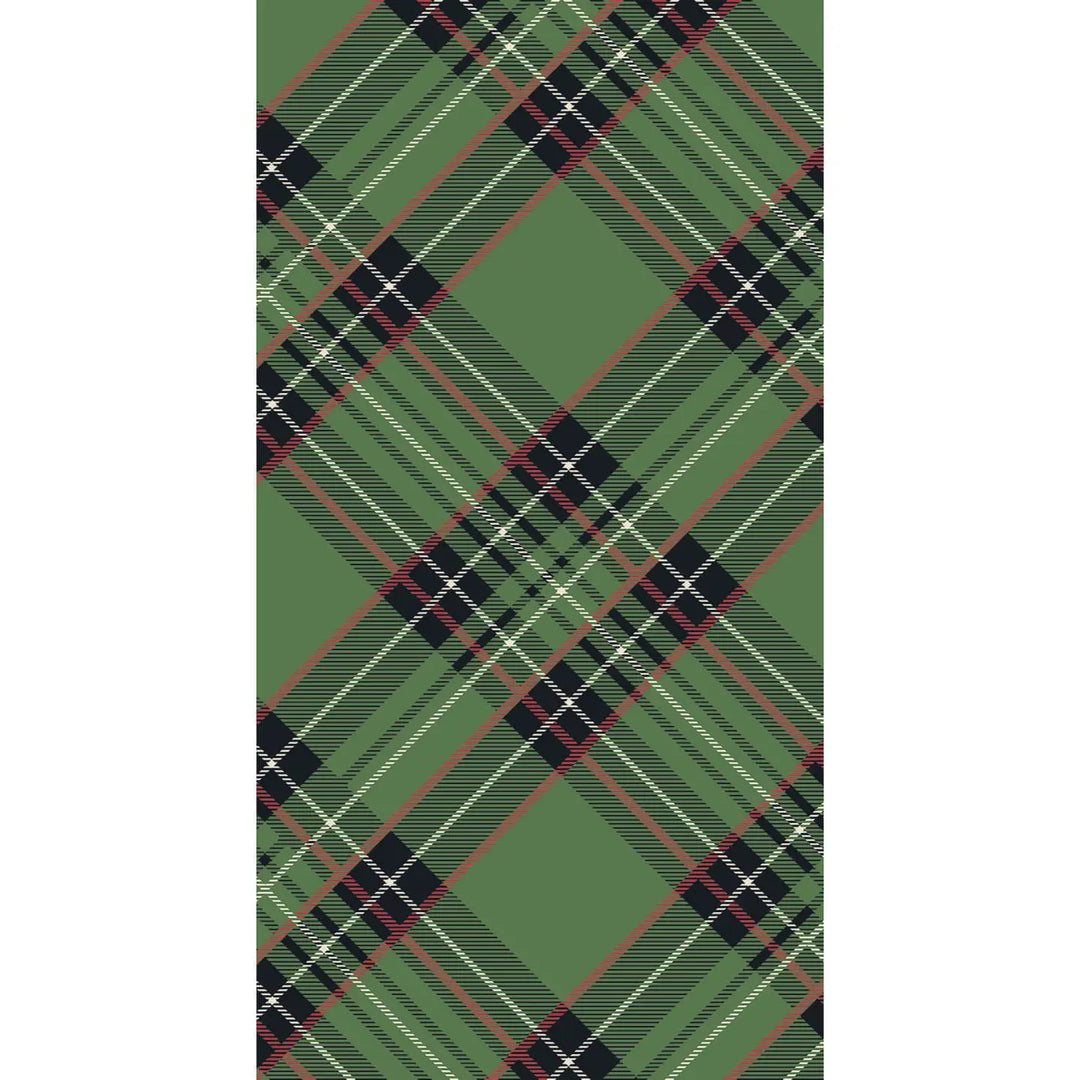 NAPKIN GUEST GREEN PLAID PK16