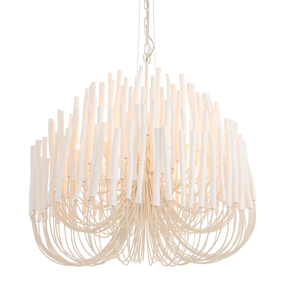 CHANDELIER WHITE WASH LARGE #79027