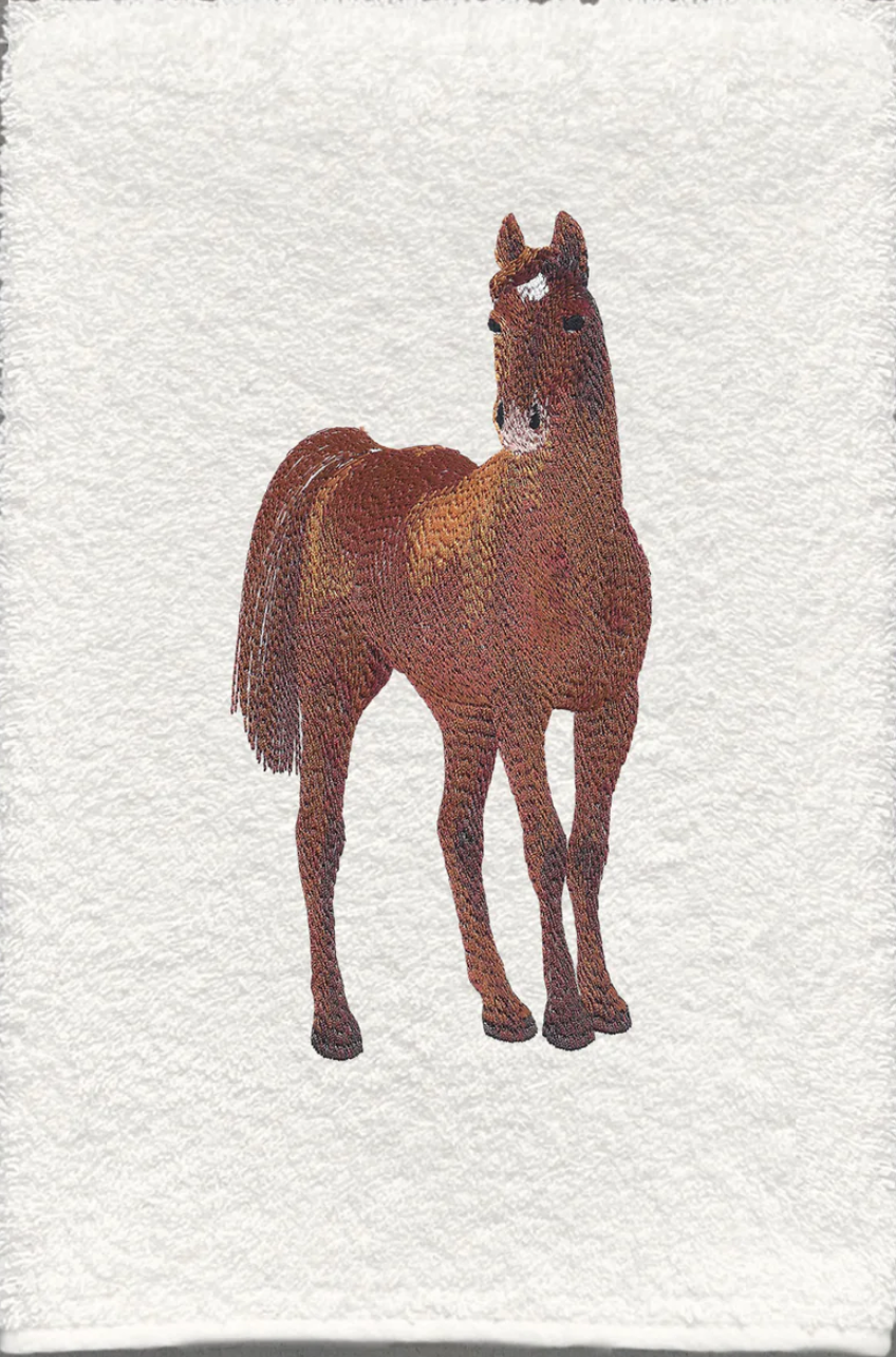 GUEST TOWEL HORSE CHESTNUT TERRY IVORY