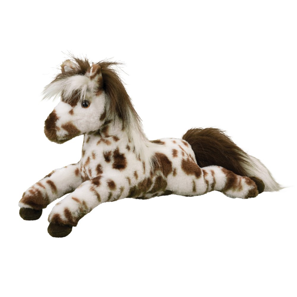TOY APPALOOSA HORSE WHITE/BROWN #79127