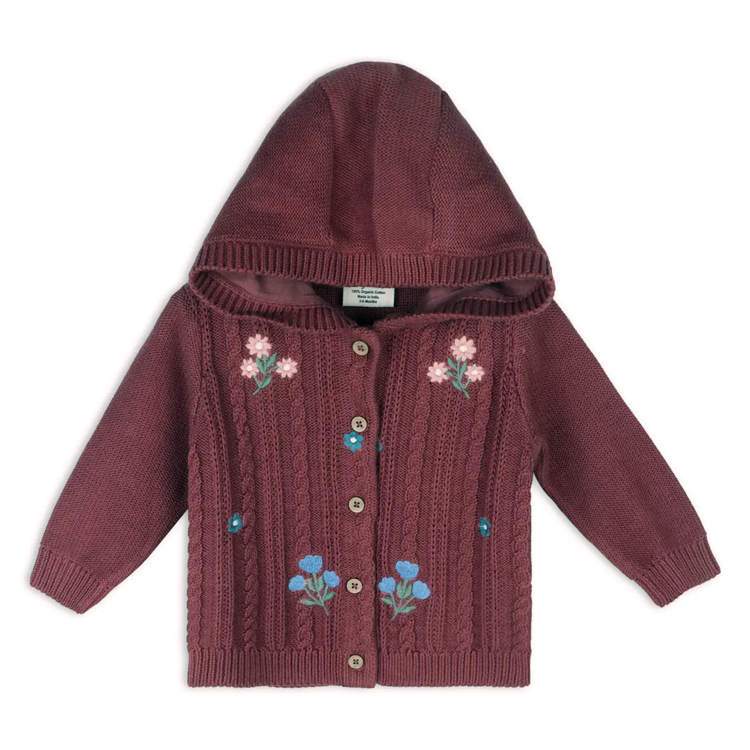 CARDIGAN FLORAL HOODED