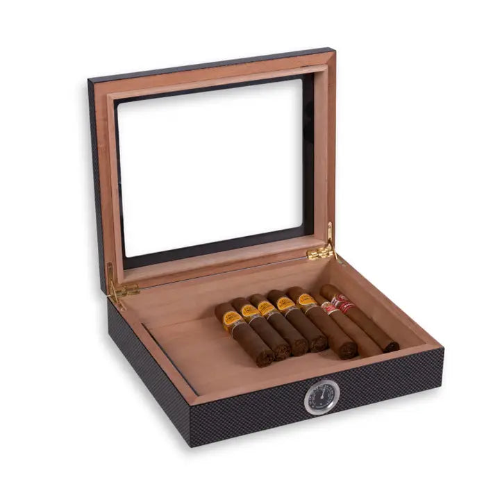 CIGAR HUMIDOR WITH GLASS TOP