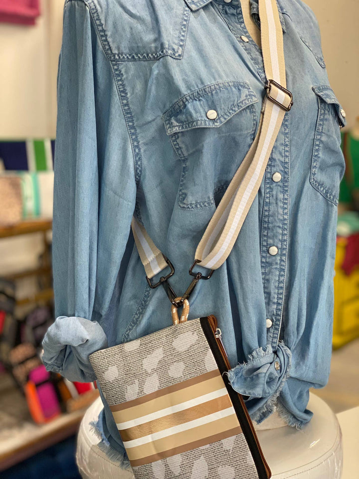 TOTE & WRISLET ANIMAL PRINT LINEN #78688