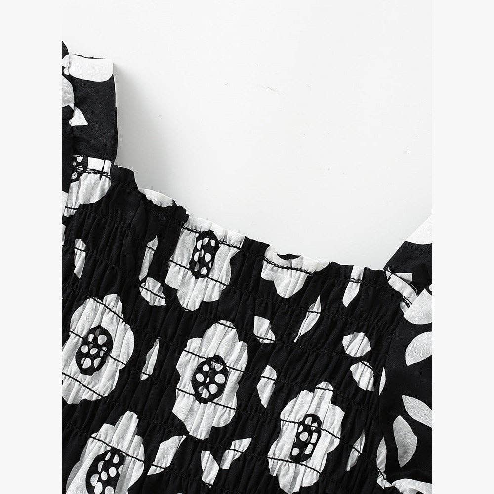 DRESS SQUARE NECK SHORT SLEEVE