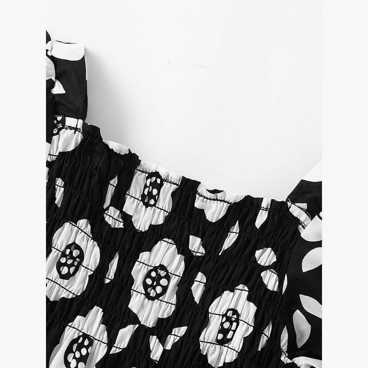 DRESS SQUARE NECK SHORT SLEEVE