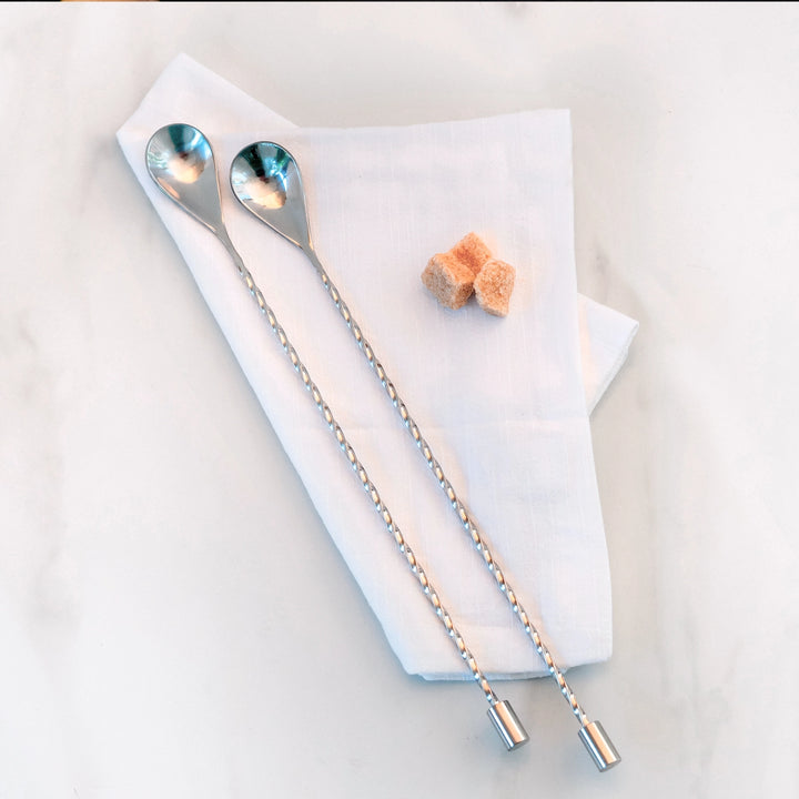 S/2 BAR SPOONS SPIRAL HANDLES S/S #77538