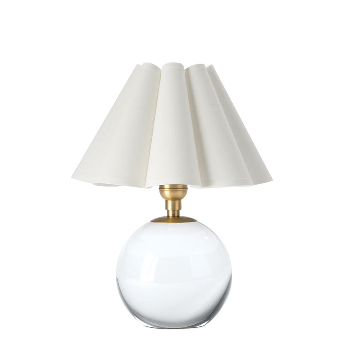 TABLE LAMP CRYSTAL WHITE SCALLOPED SHADE MINI