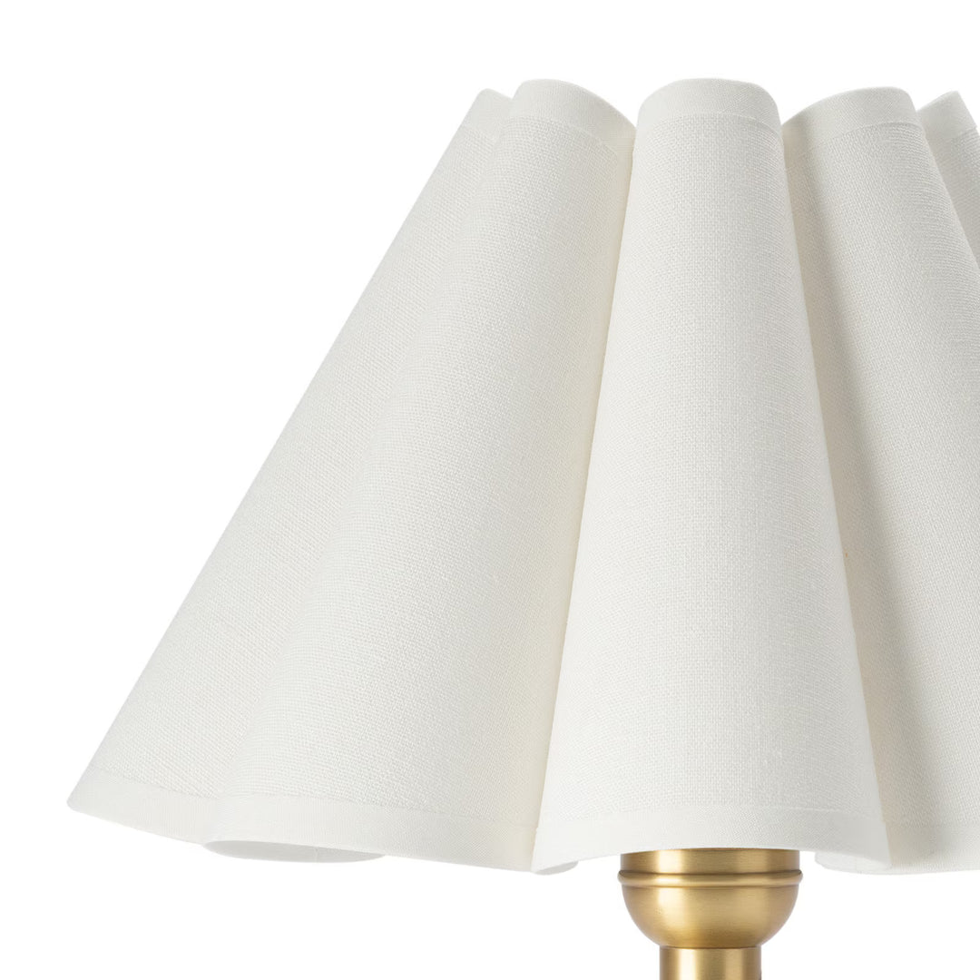 TABLE LAMP CRYSTAL WHITE SCALLOPED SHADE MINI