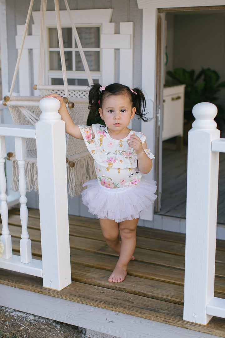 TUTU BLOOMER WHITE&GOLD GLITTER RUFFLE