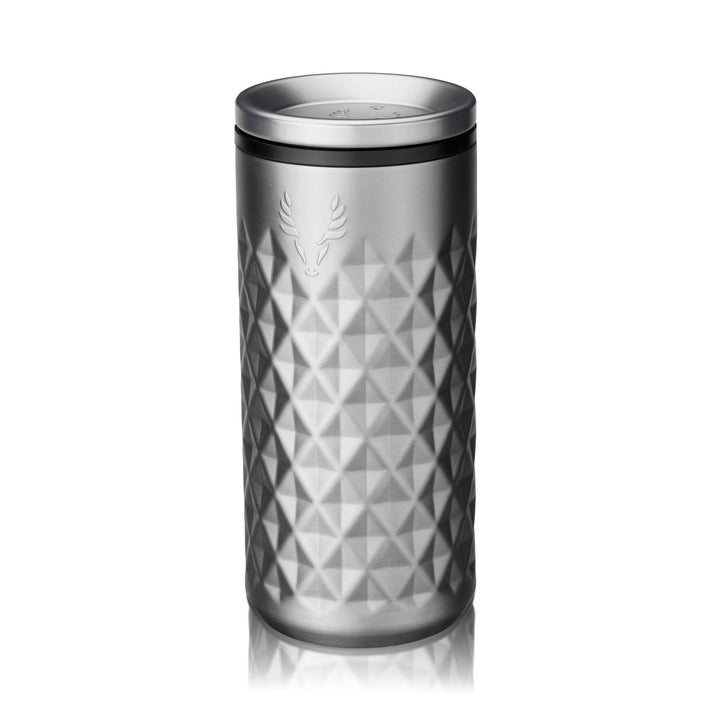 HIGHBALL TUMBLER CERAMIC COATED WITH LID PLATINUM