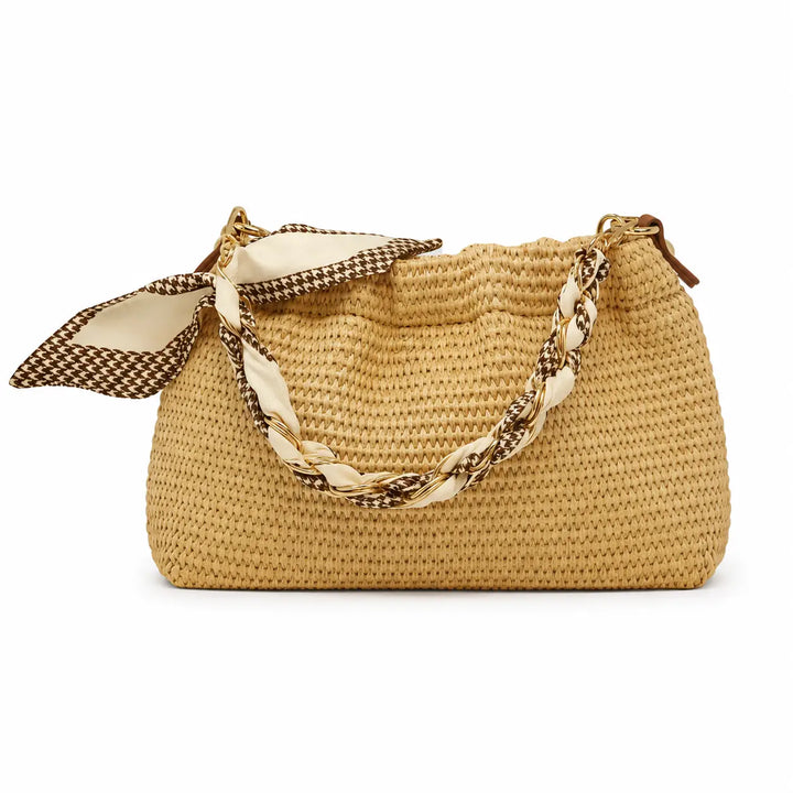 HANDBAG RAFFIA CHAIN-HANDLE