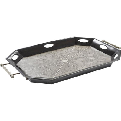 TRAY MALACHITE BLACK & WHITE