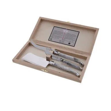 3PC CHEESE SET MARBLE IN CLASP BOX