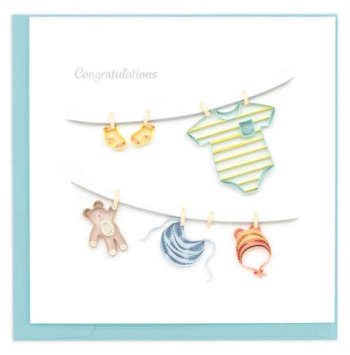 GREETING CARD "CLOTHESLINE BABY"