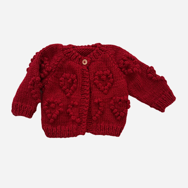 CARDIGAN POPCORN RED