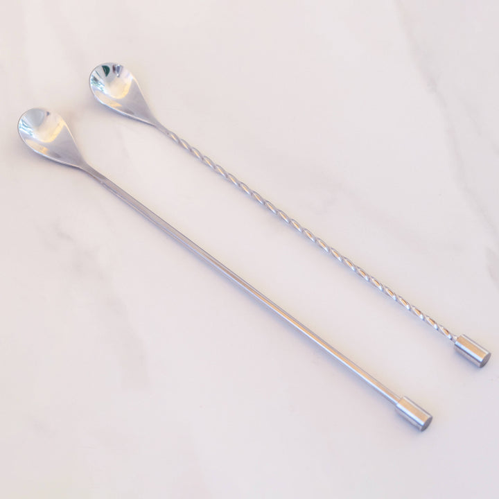 S/2 BAR SPOONS SMOOTH & SPIRAL S/S