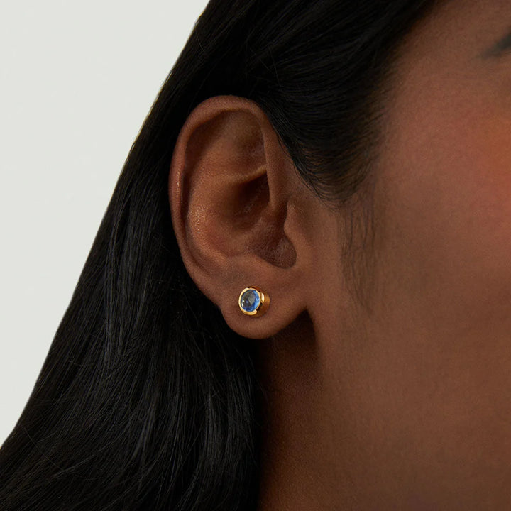 EARRINGS STUD MIDNIGHT BLUE SMALL