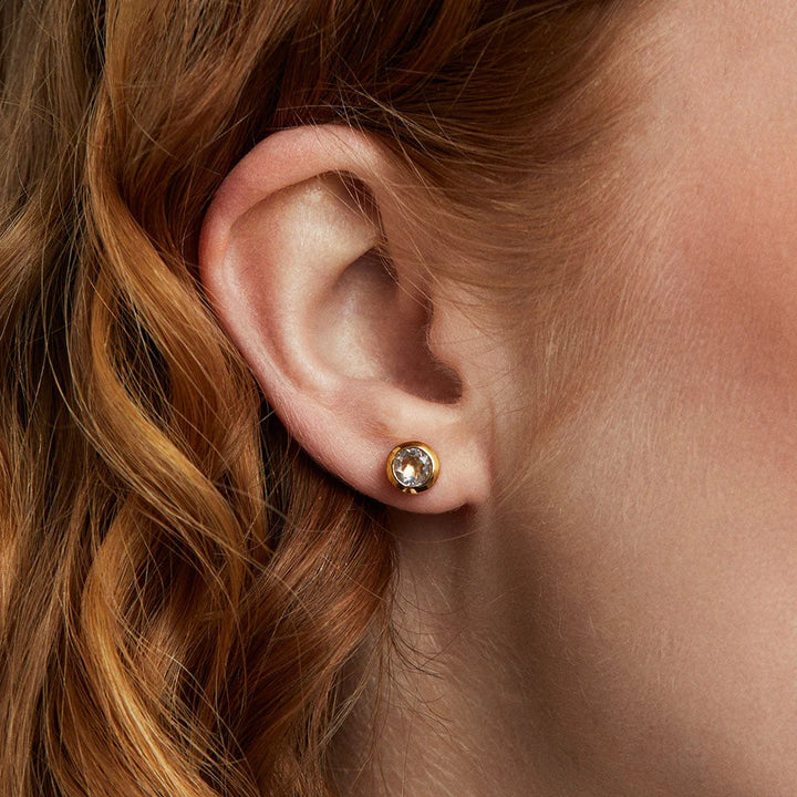 EARRINGS SIGNATURE STUDS CRYSTAL QUARTZ SMALL