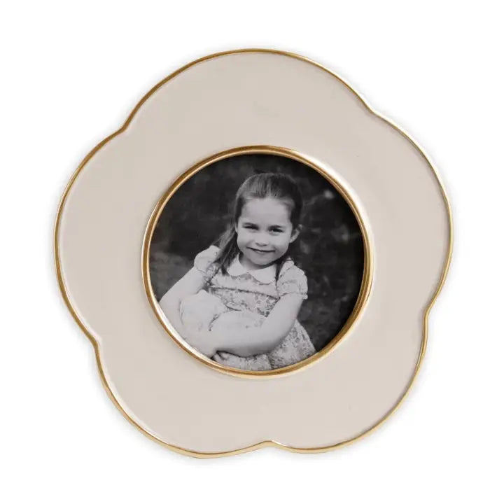 FRAME PHOTO FLORAL CREAM 4''